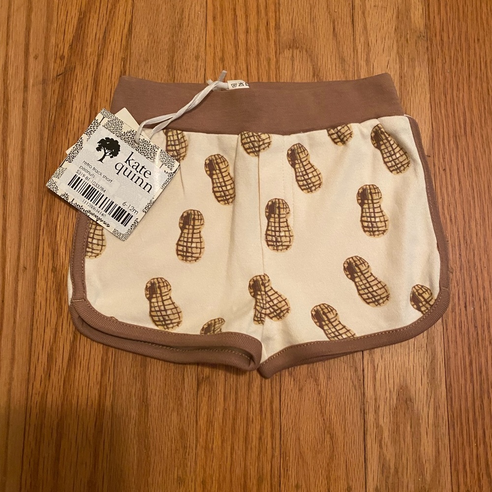 Kate Quinn Cream and Brown Peanut Print Shorts